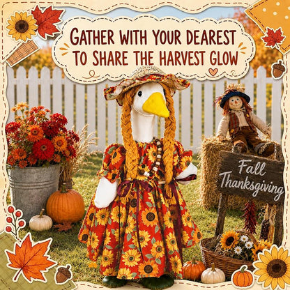 Fall Porch Goose Outfit for 23" Statues - Sunflower Girl Variation