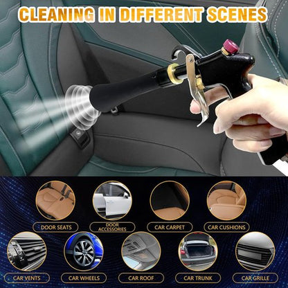 Air Blow Gun | High-Pressure Car Interior Cleaning Tool with Nozzle & Dusting Brush - Efficient Dirt Removal