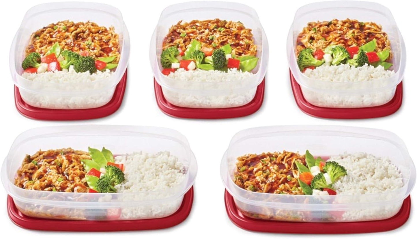 Rubbermaid EasyFindLids Meal Prep Containers - 5.5 Cup Size in Vibrant Red for Convenient Storage