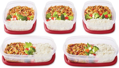 Rubbermaid EasyFindLids Meal Prep Containers - 5.5 Cup Size in Vibrant Red for Convenient Storage