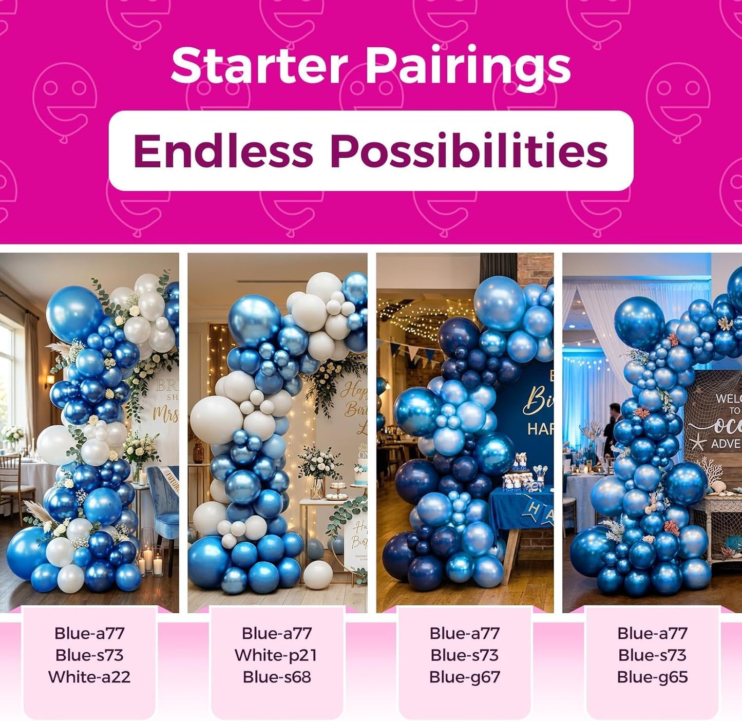 Bezente Pearl Blue Latex Balloons - 100 Pack 12-Inch Sky Blue Helium Balloons for Celebrations