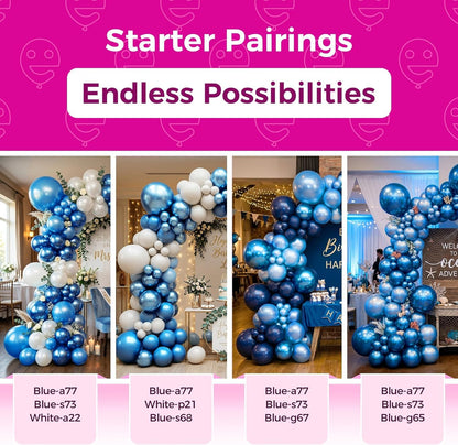Bezente Pearl Blue Latex Balloons - 100 Pack 12-Inch Sky Blue Helium Balloons for Celebrations