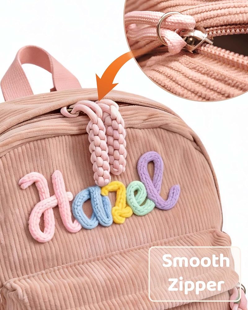 Personalized Toddler Backpack with Name - Pink Custom Backpack for Kids