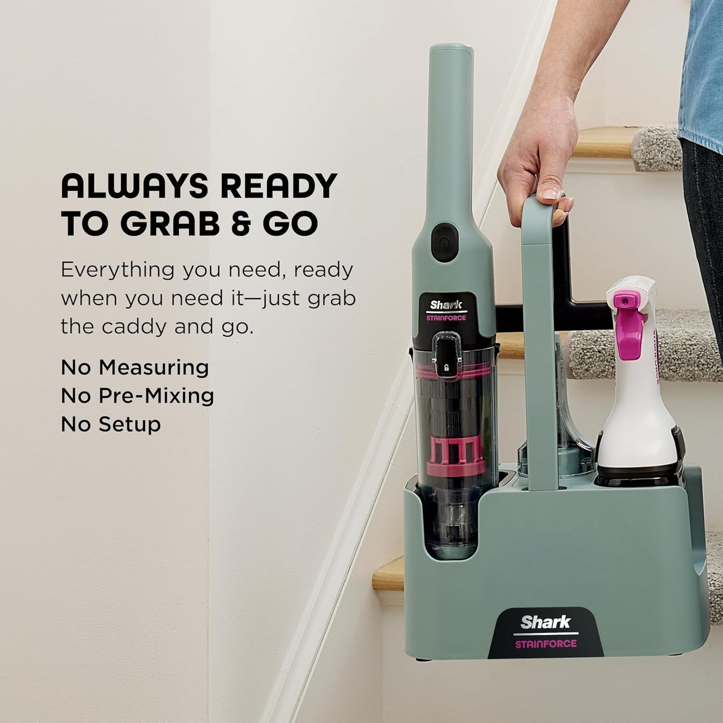 Shark StainForce Cordless Portable Spot & Odor Remover System - Dual-Formula Refill 2-Pack, 2x 16.9oz for Carpets & Rugs