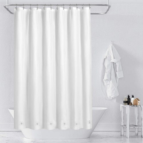 Barossa Design Long Shower Curtain Liner with 6 Magnets - 72" x 78", Waterproof PEVA Shower Liner for Bath Tub, PVC Free, Metal Grommets - White, 72x78
