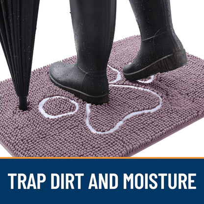 OLANLY Dog Door Mat - Absorbent Non-Slip Mud Mat for Muddy Paws | 30x20, Deep Plum Color