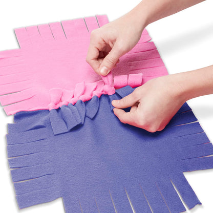 Melissa & Doug Flower Fleece Quilt No-Sew Craft Kit - 48 Squares, 4' x 5' for Creative Fun