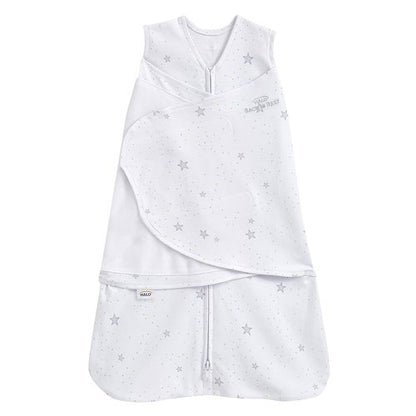 HALO Sleepsack Swaddle - 100% Cotton 3-Way Adjustable Wearable Blanket, TOG 1.5, Stardust, Newborn (0-3 Months)