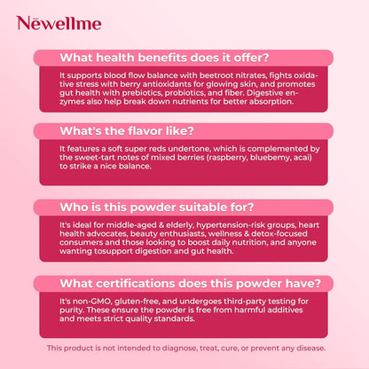 Newellme Balance Master Organic Raw Beet Root Powder - Superfood for Heart Health & Energy | 42 Sugar-Free Stick Packs