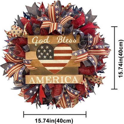 250th Anniversary Patriotic Wreath - 3D Eagle Design for Front Door | All-Weather Red, White & Blue Decoration