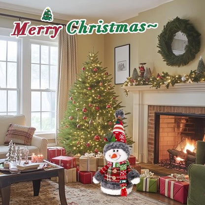 Houwsbaby 14" Christmas Snowman Decoration - Festive Snowman with Santa Hat, Scarf & Gloves | Perfect Holiday Decor