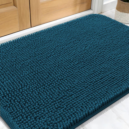 OLANLY Dog Door Mat - Absorbent Non-Slip Chenille for Muddy Paws | 34x21, Quick Dry, Atlantic Blue