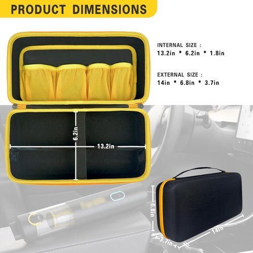 Fanttik Case for Slim V8/V10 Apex & Mate | Portable Hard Storage with Divider & Mesh Pocket