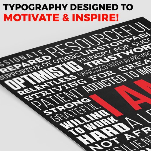 HoneyKICK Motivational Wall Art - Inspirational Office Poster | 12" W x 16" H, Unframed Decor for Bedroom & Gym