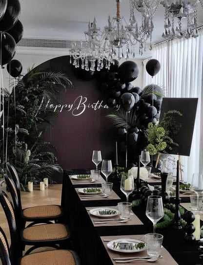 Black Balloons | 12-Inch Round Latex Balloons - Shiny Party Decorations for Graduation, Birthday & Weddings