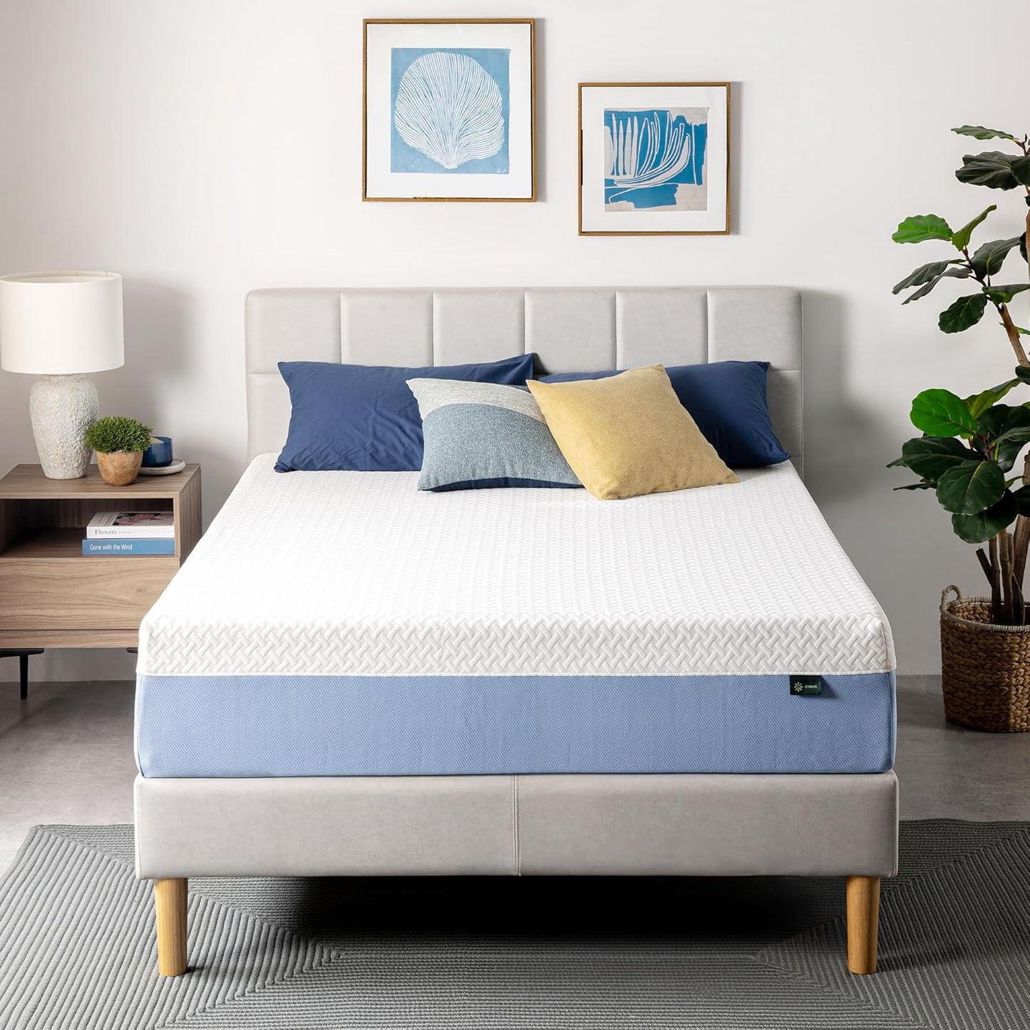 Zinus 12 Inch King Cooling Memory Foam Mattress - Fiberglass Free, Medium Feel, Breathable Design