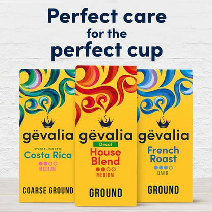 Gevalia House Blend Decaf Medium Roast Ground Coffee, 12 oz Bag
