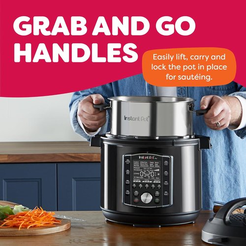 Instant Pot Pro 10-in-1 Pressure Cooker - Versatile Slow Cooker & Steamer | 6 Quart, Black, 800+ Recipes