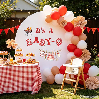 Its a Baby-Q Wall Decal | BBQ Baby Shower Decorations in Red
