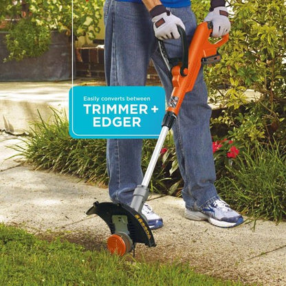 BLACK+DECKER 20V MAX Cordless String Trimmer & Edger - 2-in-1 with Auto Spool Feed, 12-Inch Steel Deck