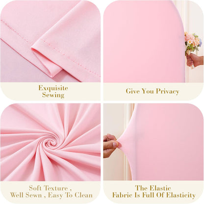 Skiennix Pink Arch Cover Set - 7.2ft & 6ft Spandex Backdrop for Weddings & Parties