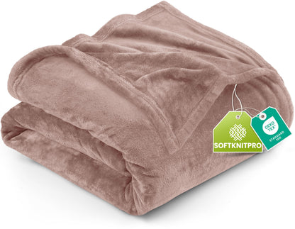 Utopia Bedding Fleece Blanket Queen Size Rose Pink 300GSM Luxury Anti-Static Fuzzy Soft Microfiber Bed Blanket (90x90 Inch)