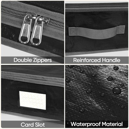 BALEINE Soft Christmas Wrapping Paper Storage Bag - 40" Durable PE with Flexible Partitions & Pockets (Black)