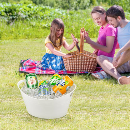 Tiawudi 6 Pack Plastic Oval Storage Tub, Ice Bucket for Wine, Beer and Champagne, Bottle Drink Cooler for Parties, Storage Basket, 4.5 Liter