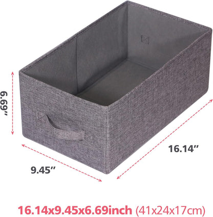 TENABORT Closet Organizer Bins - Set of 3 Fabric Storage Baskets with Handles for Home & Office