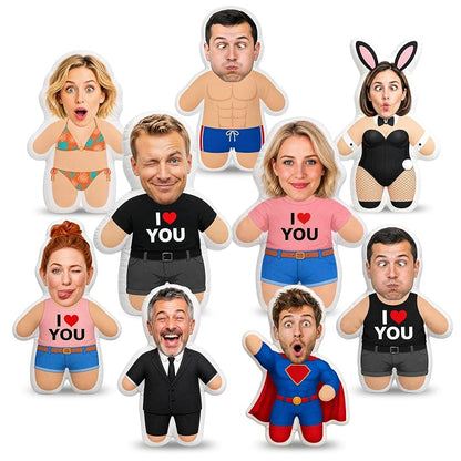 Custom Face Pillow - Personalized Photo Plush Doll with 200+ Styles