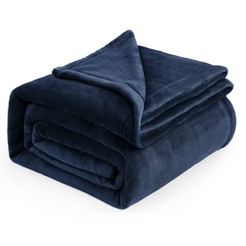 Bedsure GentleSoft Navy Blue Fleece Blankets King Size - Bed Blanket Soft Lightweight Plush Cozy Fuzzy Luxury Microfiber, 108x90 inches