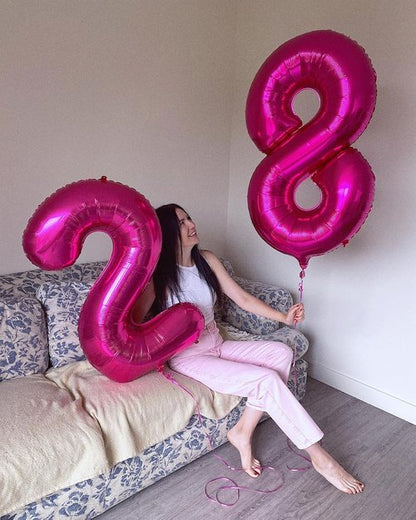 Hot Pink Number 8 Balloon - 40 Inch Birthday Decorations for Girls | Perfect Party Supplies