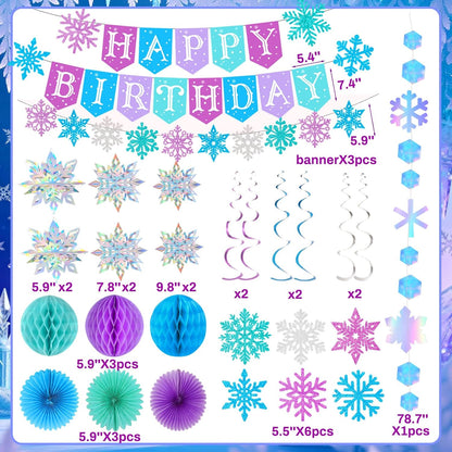 Snowflakes Decorations - Frozen Birthday Party Garland | Winter Wonderland Christmas Decor