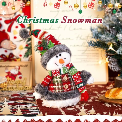 Houwsbaby 14" Christmas Snowman Decoration - Festive Snowman with Santa Hat, Scarf & Gloves | Perfect Holiday Decor