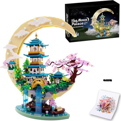 Chinese Moon Palace Building Blocks Set - 4288 PCS Cherry Blossom Bonsai Tree Model for Adults & Teens | Creative Gift for Ages 14+