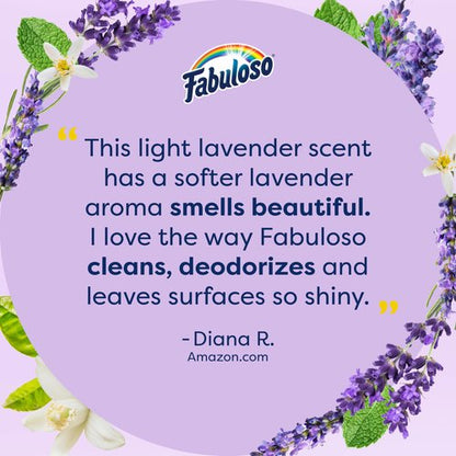 Fabuloso 2X Multi-Purpose Cleaner, No Rinse Floor Cleaner, Long-Lasting Freshness, Light Lavender Scent, 56 fl oz