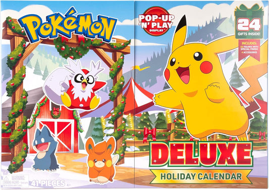 Pokémon Deluxe Advent Calendar 2025 - Multicolored Playset with 24 Christmas Figures & 4 Accessories | Perfect for Kids 4+