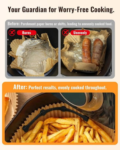 Air Fryer Magnets | 4Pcs Non-Segmented Silicone Buckle Accessories for Safe Parchment Paper Use