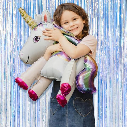 Iridescent Party Backdrop by [Brand Name] - 2 Pack Tinsel Curtain Decorations for Birthdays & Events