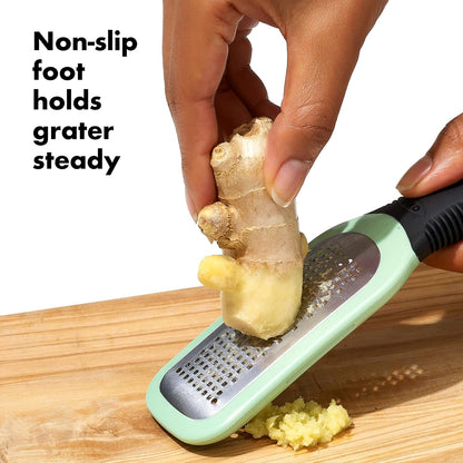 OXO Good Grips Ginger & Garlic Grater - Etched Design for Effortless Grating | Durable Kitchen Tool