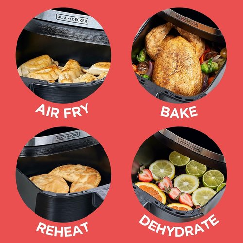 BLACK+DECKER 6QT Air Fryer - Enjoy Crispy Fried Taste Without the Fat | Digital Touchscreen & Auto Shut-Off