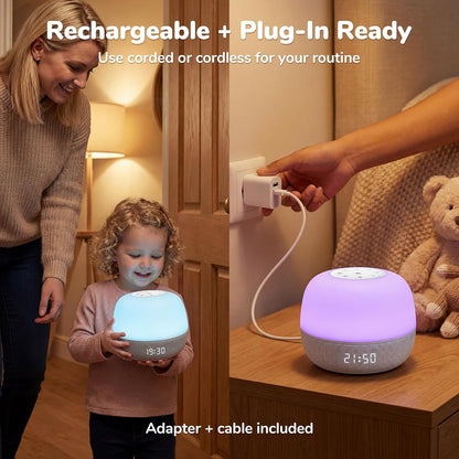 Mom's Choice Awards Sound Machine - White Noise with Sunrise Alarm & App Control | 360° RGB Night Light for Adults & Kids