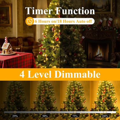 Btfarm Christmas Tree Lights - 400 LED Remote Fairy Lights | 6.6FT Waterproof, Dimmable, 8 Modes for Indoor/Outdoor Decor