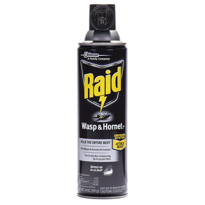 Raid Wasp Hornet Killer Spray - Powerful Insecticide for Fast Action | 14 Ounce (Pack of 4)