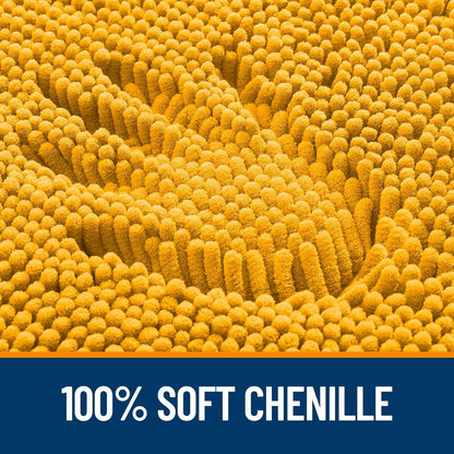 OLANLY Large Chenille Bath Rugs - Soft, Absorbent & Quick-Dry | 47x32, Golden Yellow, Machine Washable