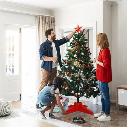 FORUP Christmas Tree Stand - Sturdy Base Holder for Real Trees | Red Color