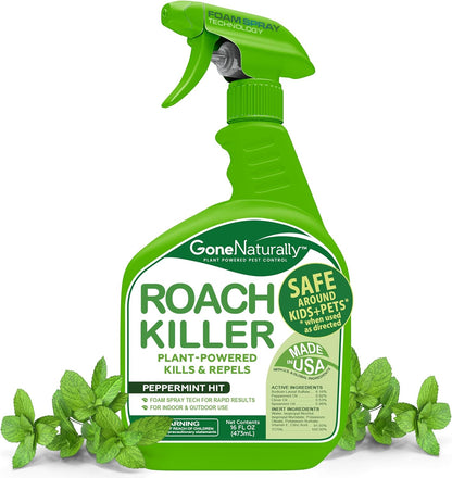 Skiennix Roach Killer - Peppermint Oil Spray for Indoor & Outdoor Use | Safe Pest Control for Kids & Pets (16oz)