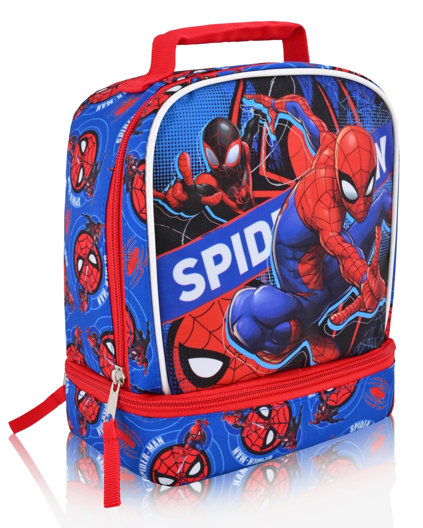 Fast Forward Marvel Spiderman Lunch Box for Kids | Miles Morales Insulated Lunch Bag Lunch Box for Boys, Girls, Toddlers | Spiderman Blue Reusable Lunchbox