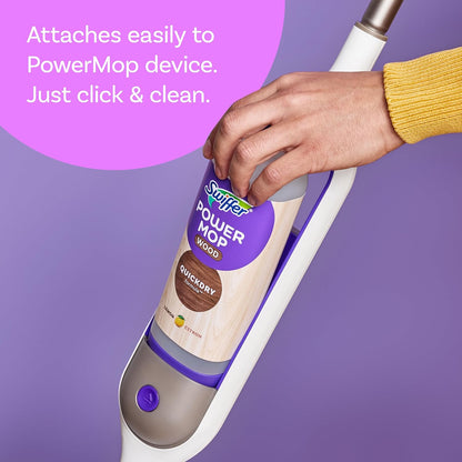 Swiffer Power Mop Solution - Quick-Dry Hardwood Floor Cleaner | All-Purpose Multi-Surface, Lemon Scent, 50.6oz