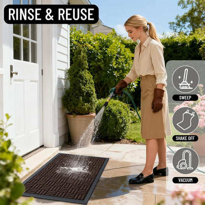 OLANLY Heavy-Duty Front Door Mat - Absorbent, Non-Slip, Stain & Fade Resistant | 29.5x17, Brown